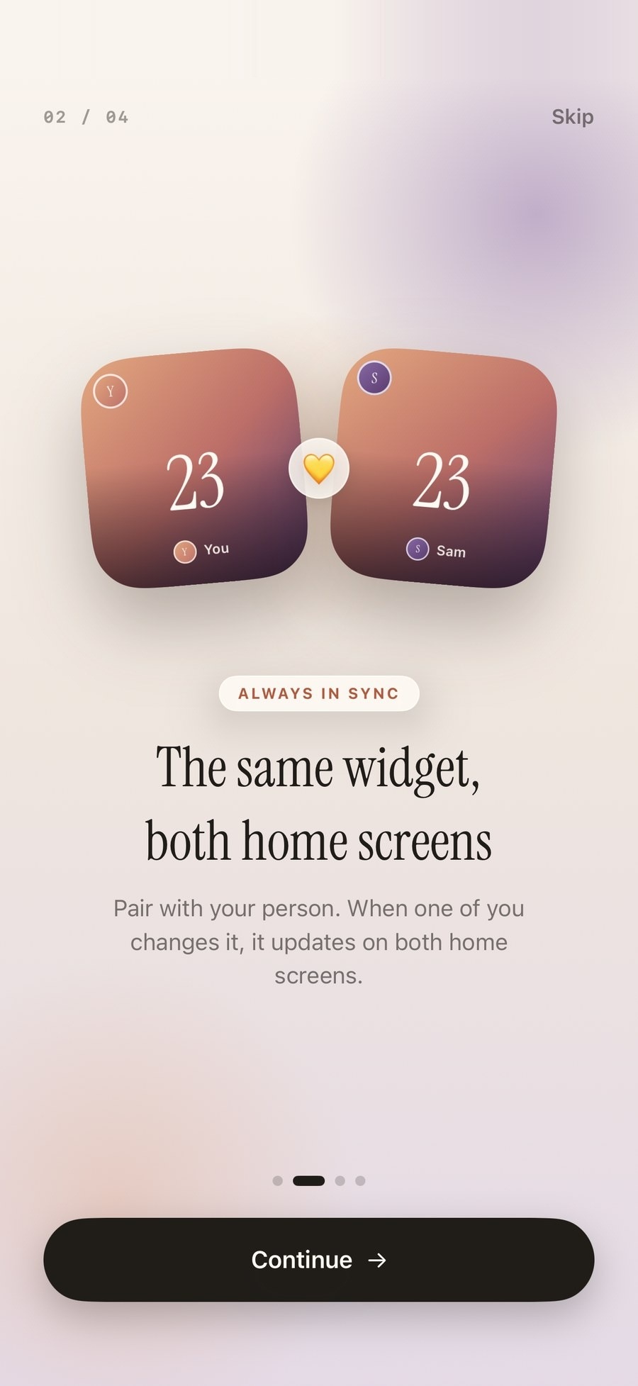 Synced on both home screens